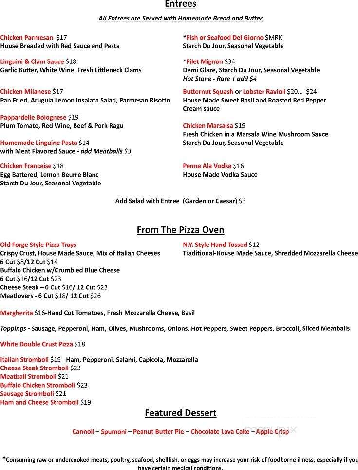 Arturo's Restaurant - Dupont, PA menu_pic