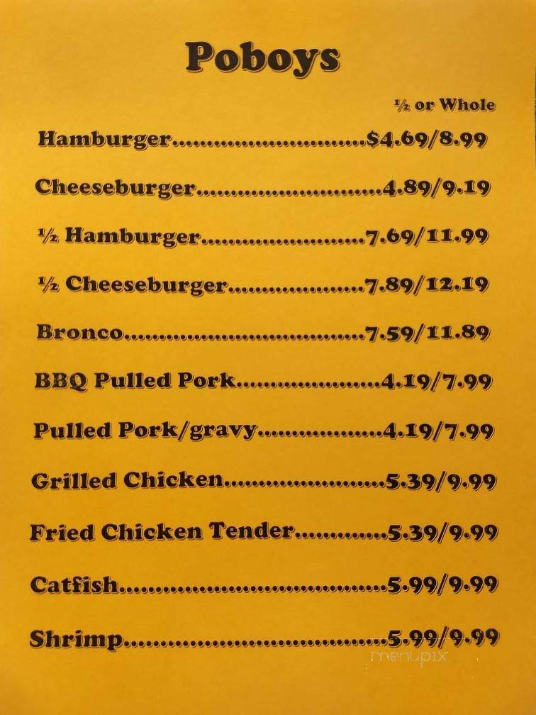 Snow Top Drive Inn - Livingston, LA menu_pic