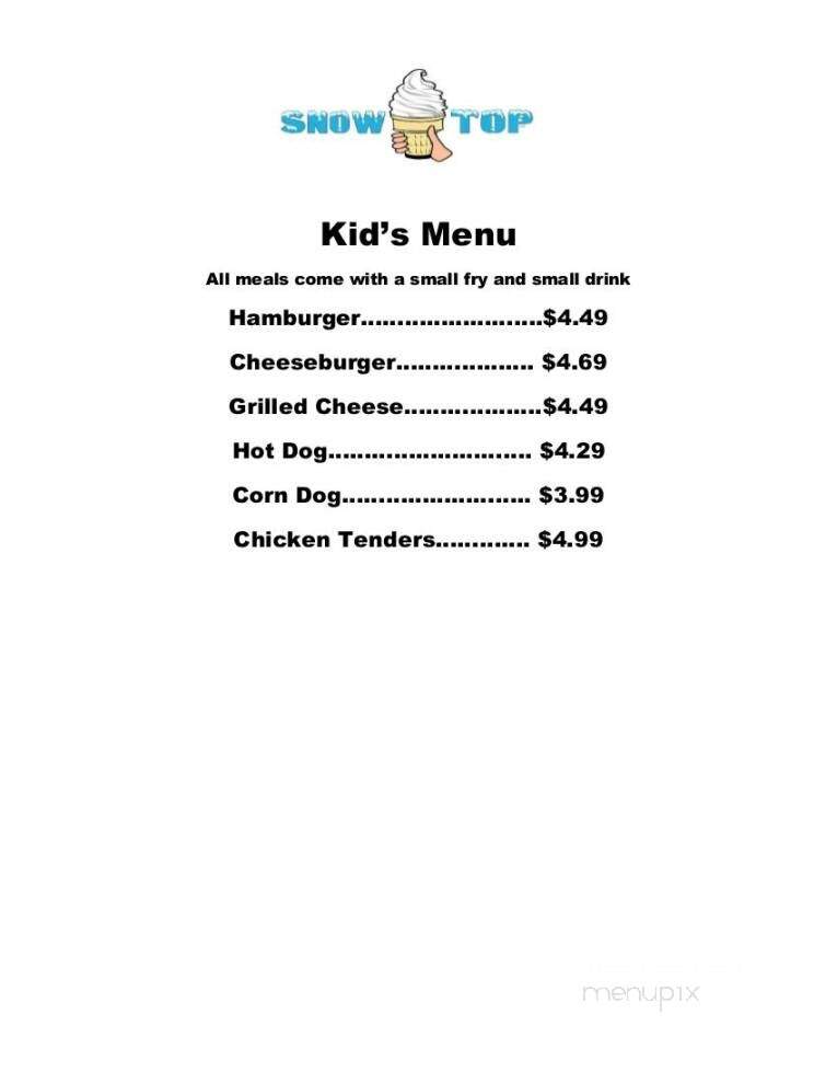 Snow Top Drive Inn - Livingston, LA menu_pic