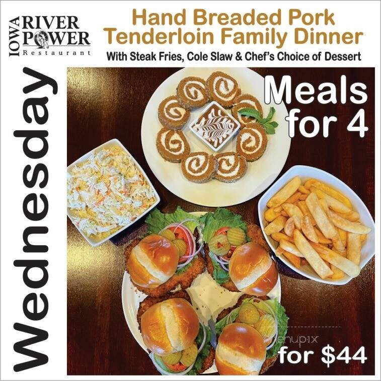 Iowa River Power Co Restaurant - Coralville, IA menu_pic