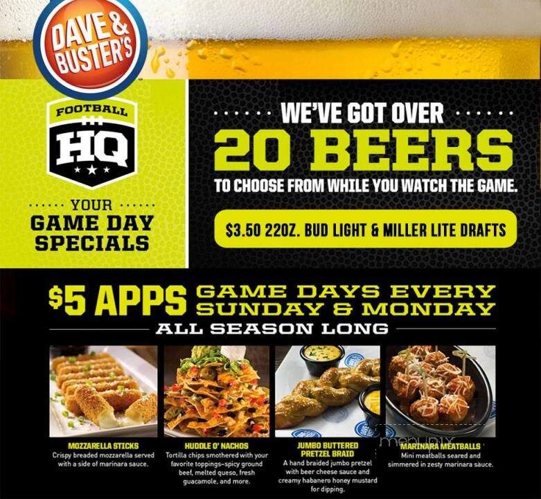 Dave & Buster's - Homestead, PA menu_pic
