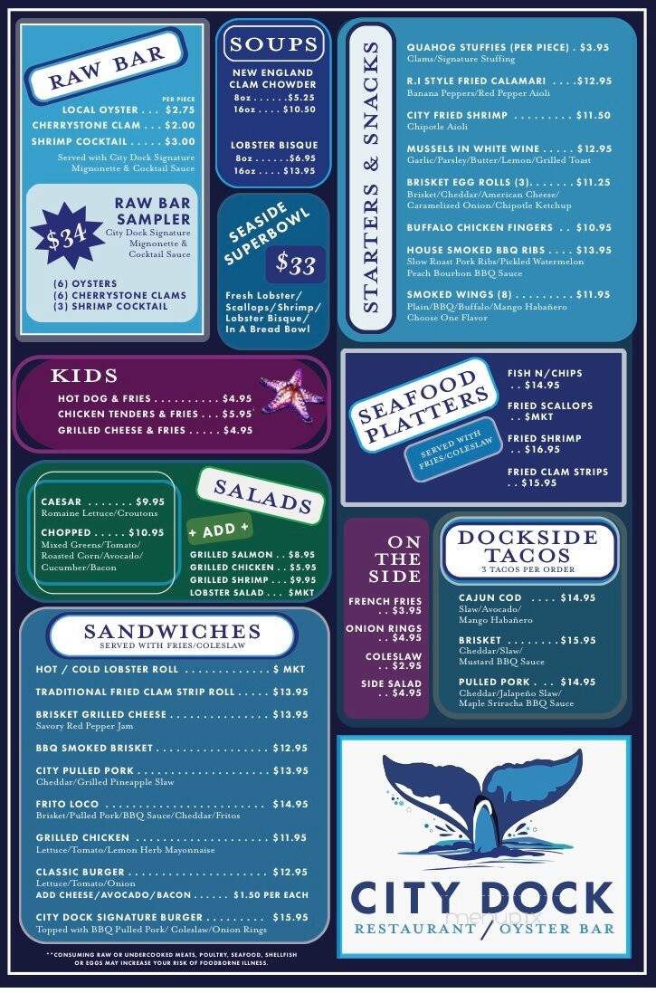 City Dock Restaurant - Oyster Bar - New London, CT menu_pic