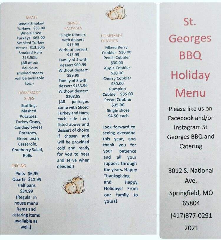 St George's BBQ - Springfield, MO menu_pic