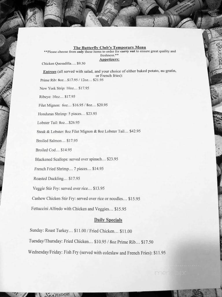 Butterfly Club - Beloit, WI menu_pic