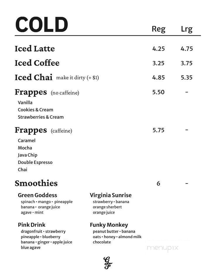 The Ground Floor - Martinsville, VA menu_pic
