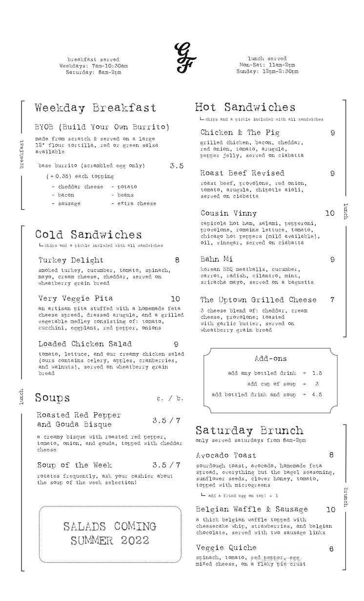 The Ground Floor - Martinsville, VA menu_pic
