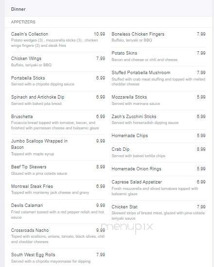 JK Crossroads Restaurant - Templeton, MA menu_pic