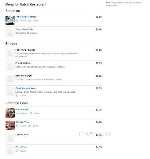 The Hatch - Buffalo, NY menu_pic