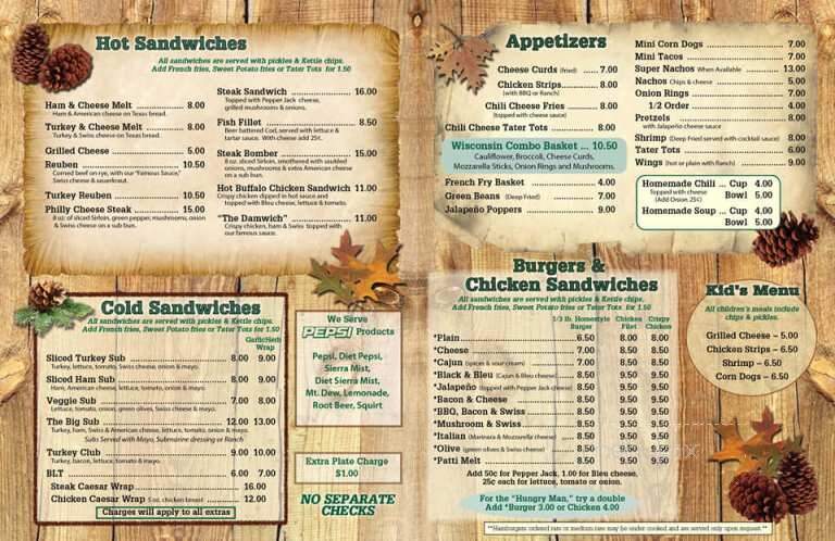 Pea Patch Motel & Saloon - Manitowish Waters, WI menu_pic