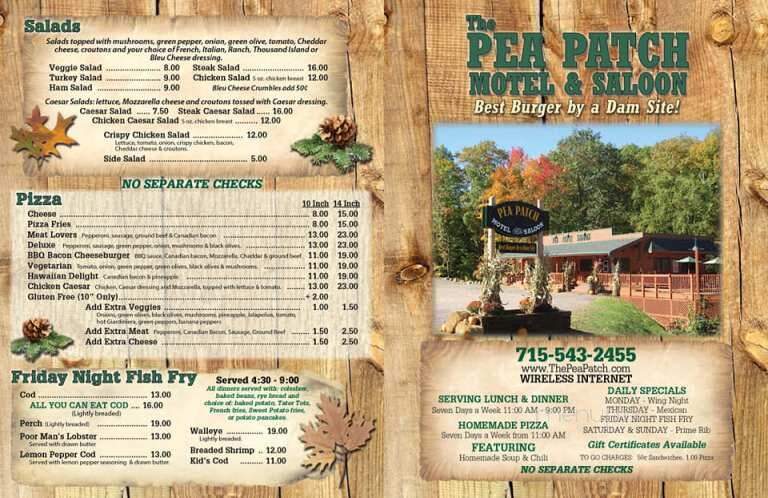 Pea Patch Motel & Saloon - Manitowish Waters, WI menu_pic