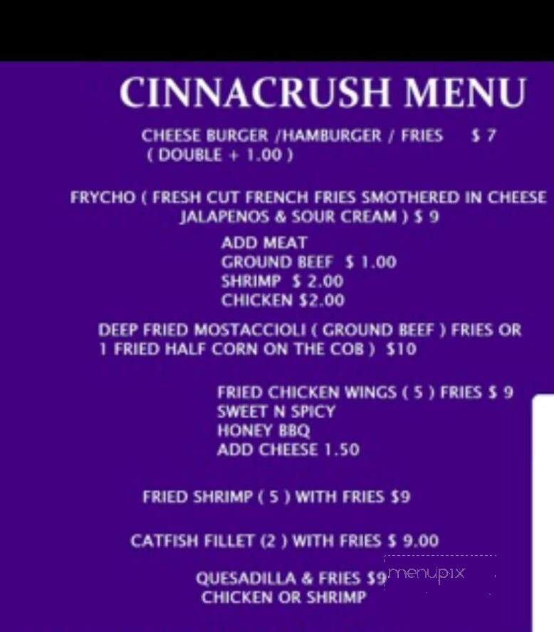 Cinnacrush Grille Food Truck - St Louis, MO menu_pic