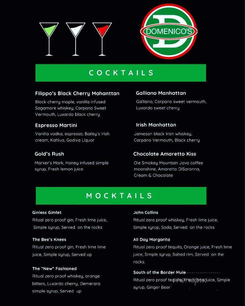 Domenico's Ristorante & Pizzeria - Cranberry Twp, PA menu_pic