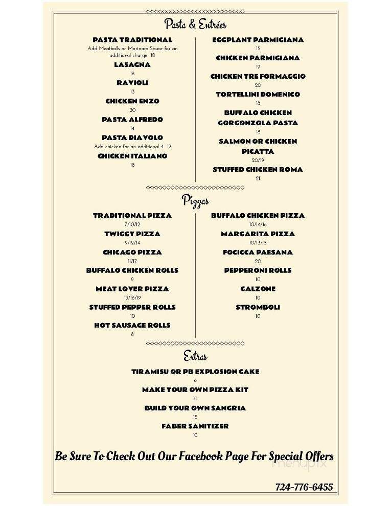 Domenico's Ristorante & Pizzeria - Cranberry Twp, PA menu_pic