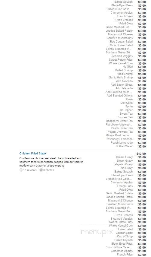 Online Menu of Cotton Patch Cafe, Denison, TX
