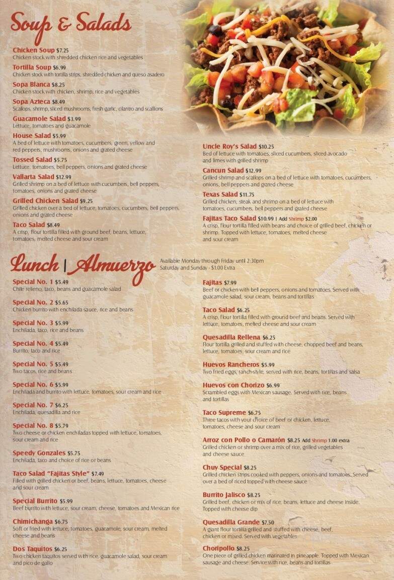 El Gran Puerto - Stuarts Draft, VA menu_pic