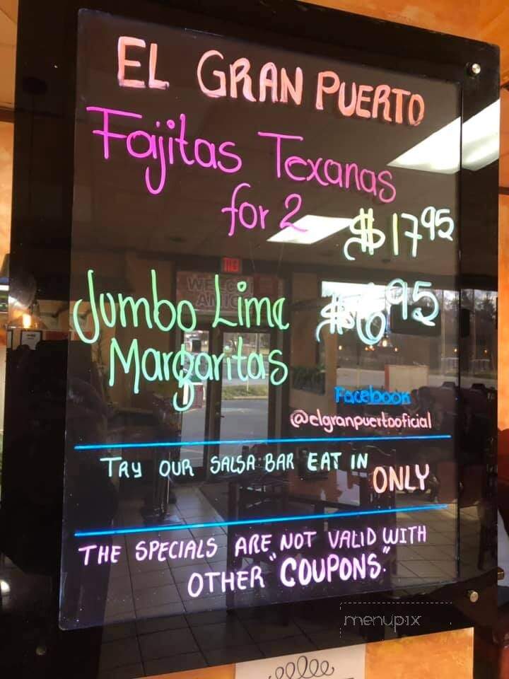 El Gran Puerto - Stuarts Draft, VA menu_pic