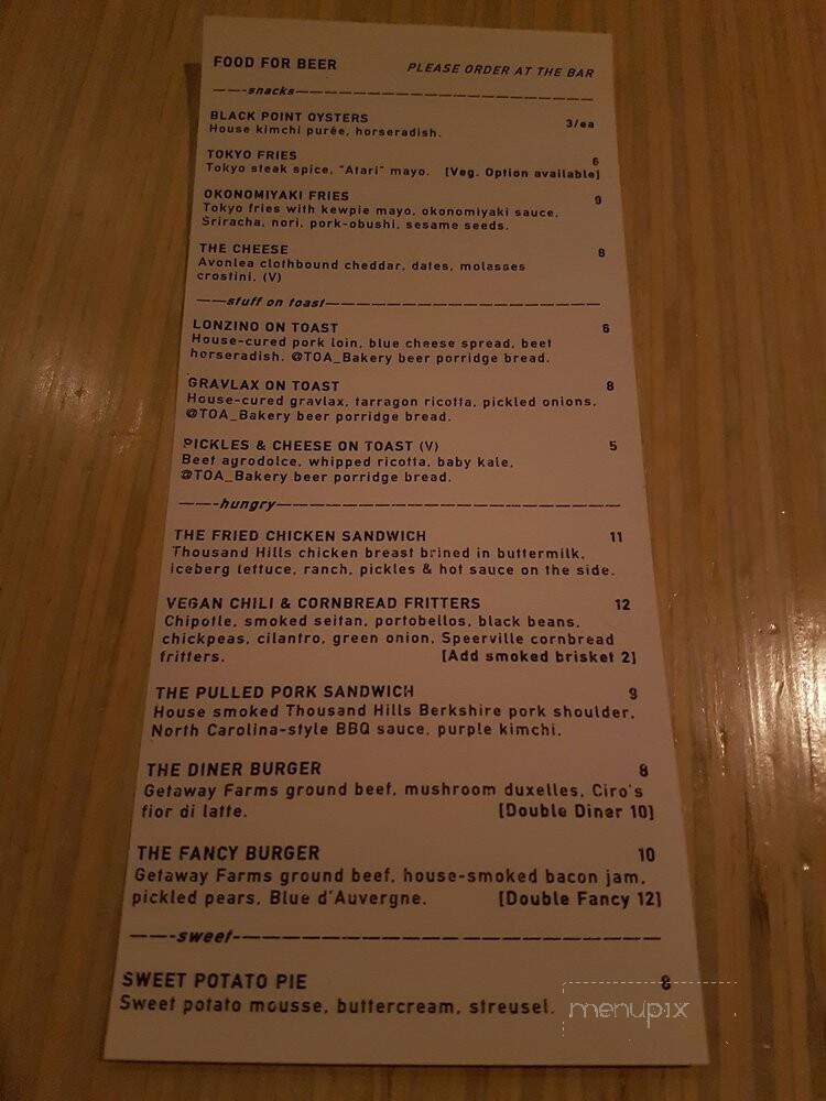 Stillwell Beer Bar - Halifax, NS menu_pic