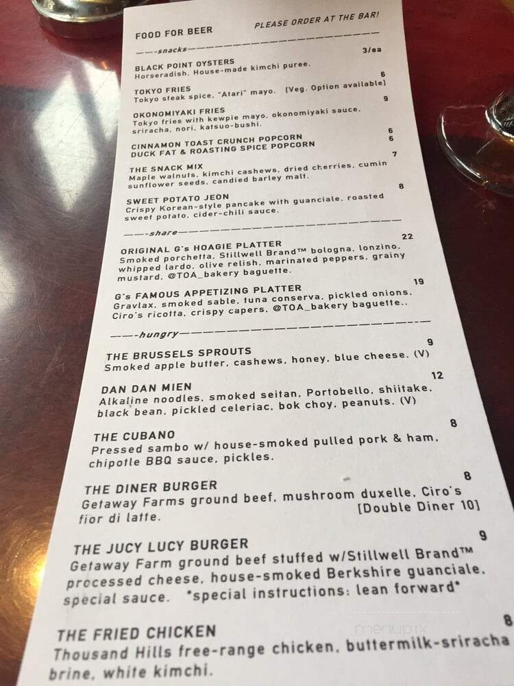 Stillwell Beer Bar - Halifax, NS menu_pic