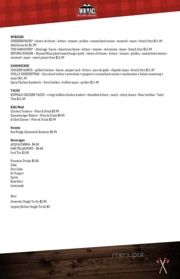 Twin Peaks - Fort Myers, FL menu_pic