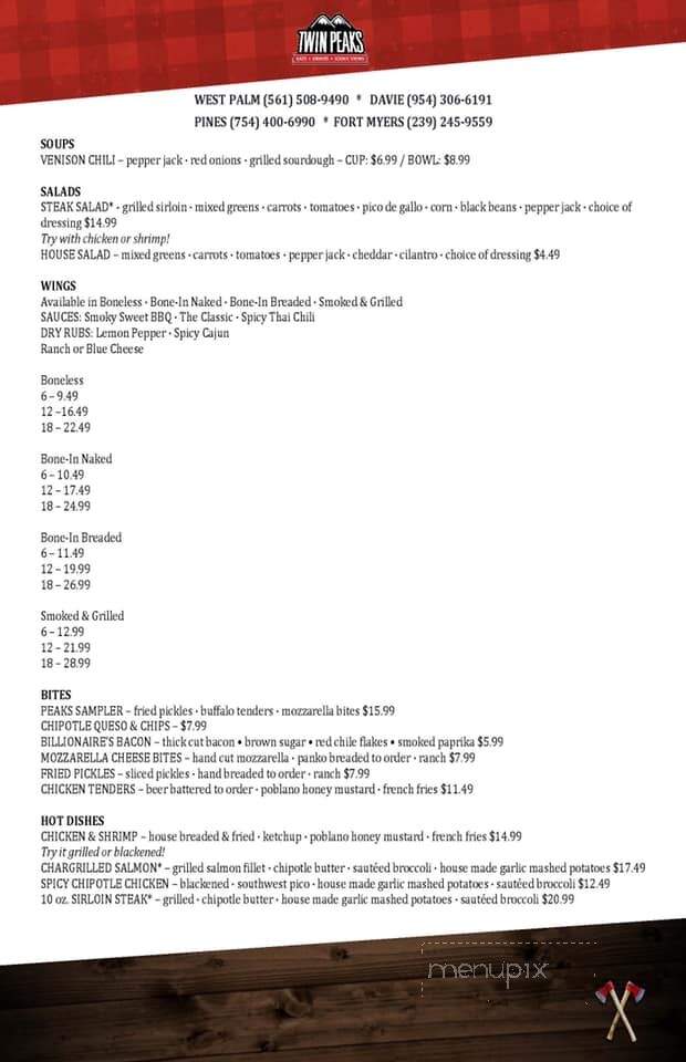 Twin Peaks - Fort Myers, FL menu_pic
