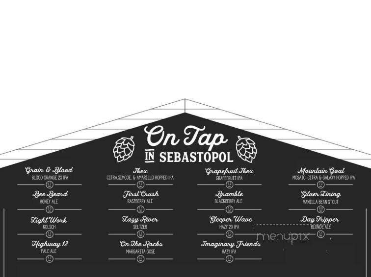 Crooked Goat Brewing - Sebastopol, CA menu_pic