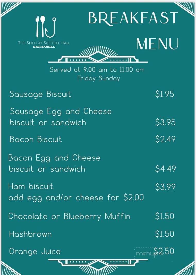The Shed Bar & Eatery - Merry Hill, NC menu_pic
