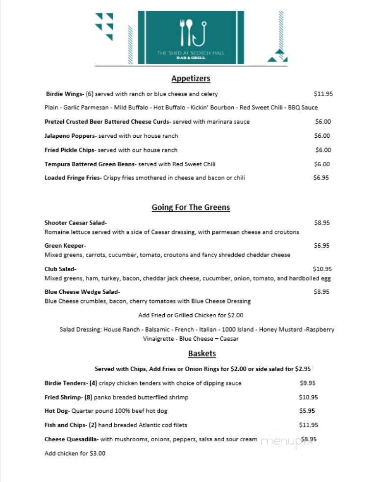 The Shed Bar & Eatery - Merry Hill, NC menu_pic