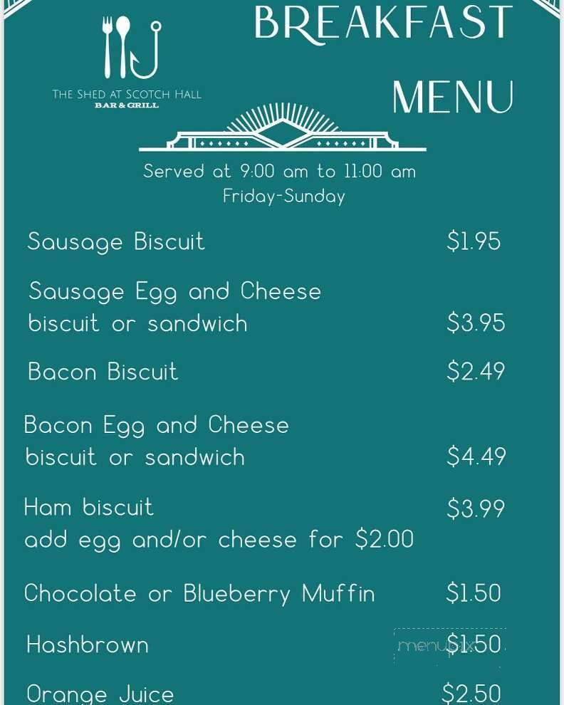 The Shed Bar & Eatery - Merry Hill, NC menu_pic