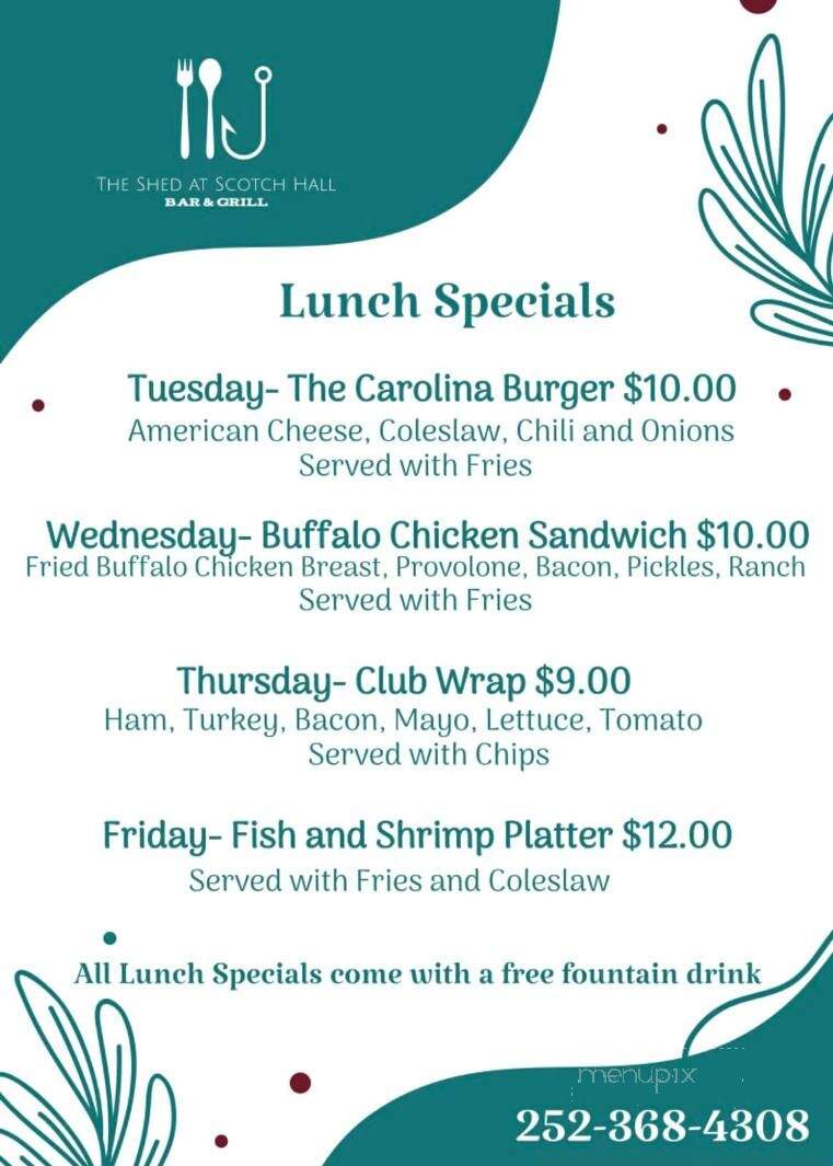 The Shed Bar & Eatery - Merry Hill, NC menu_pic