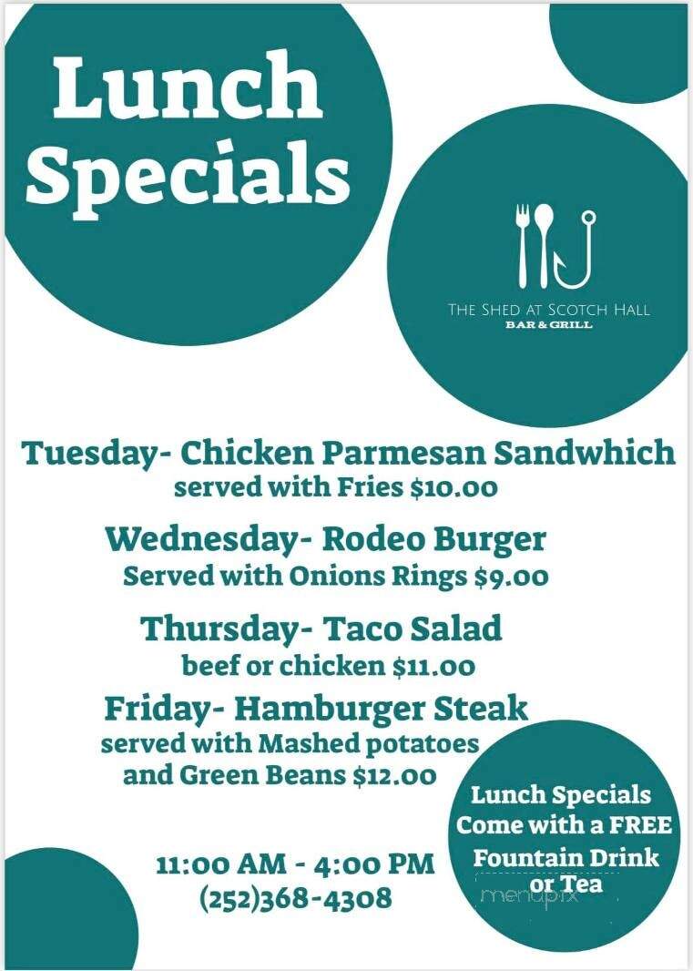 The Shed Bar & Eatery - Merry Hill, NC menu_pic