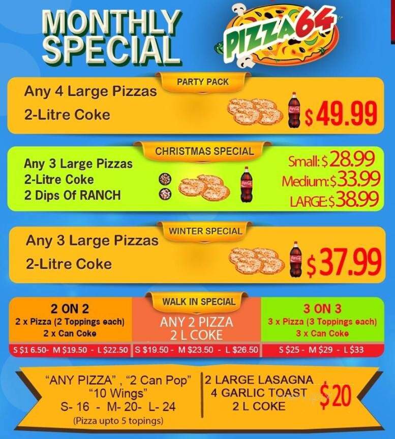Pizza 64 - Surrey, BC menu_pic