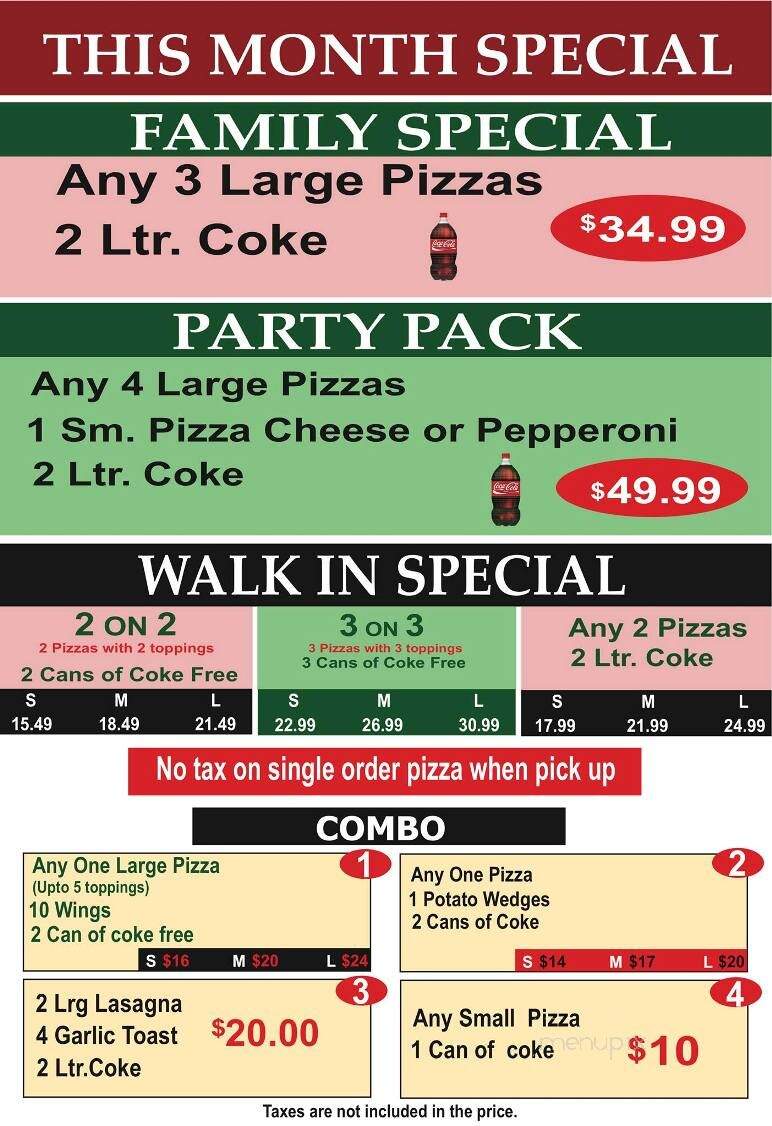 Pizza 64 - Surrey, BC menu_pic