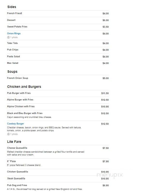 Hometown Pub & Grub - Scotia, NY menu_pic