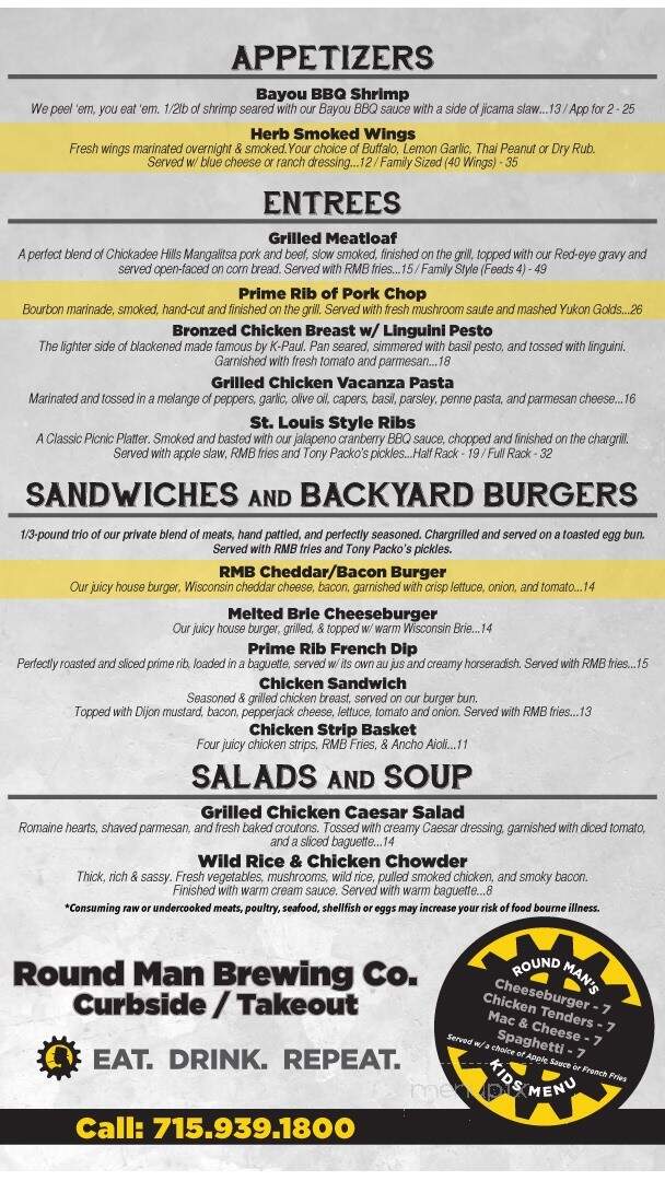 Round Man Brewing Co - Spooner, WI menu_pic