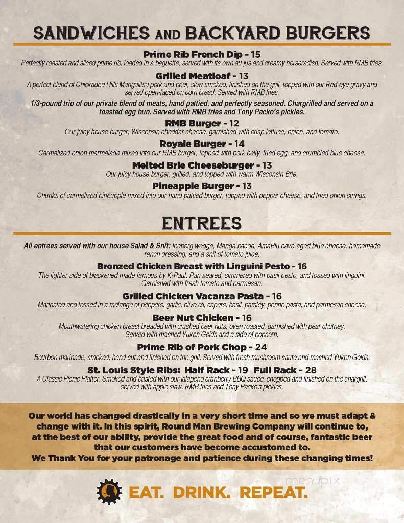 Round Man Brewing Co - Spooner, WI menu_pic
