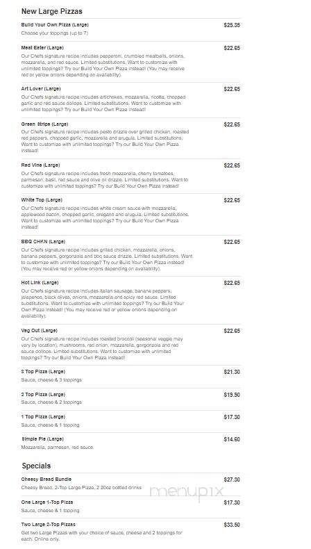 Blaze Pizza - Wilkes-Barre, PA menu_pic