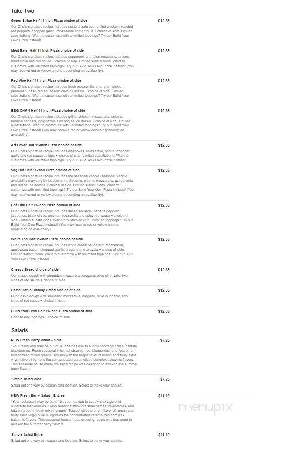 Blaze Pizza - Wilkes-Barre, PA menu_pic
