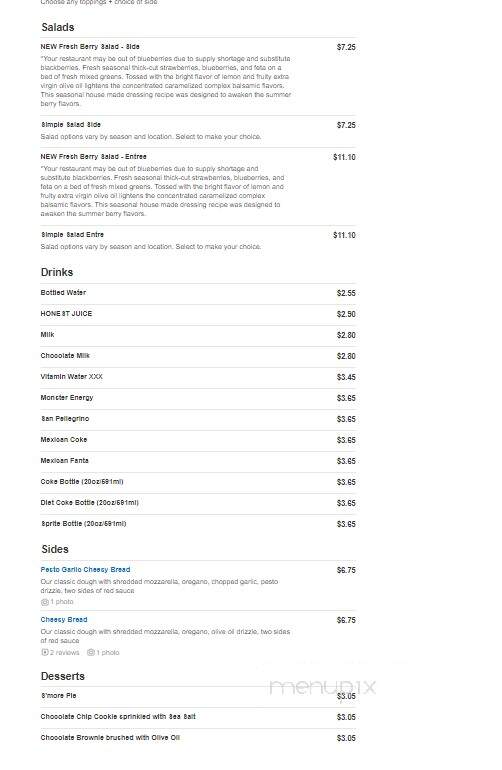 Blaze Pizza - Wilkes-Barre, PA menu_pic