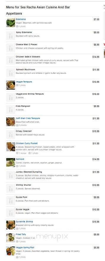 Sea Racha Asian Cuisine and Bar - Jupiter, FL menu_pic
