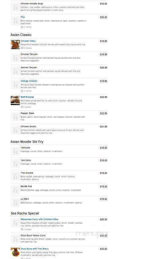 Sea Racha Asian Cuisine and Bar - Jupiter, FL menu_pic