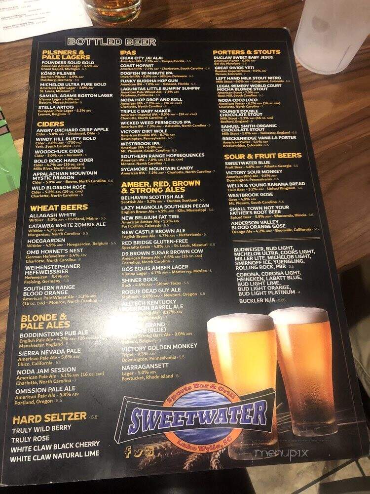 Sweetwater Sports Bar & Grill - Lake Wylie, SC menu_pic