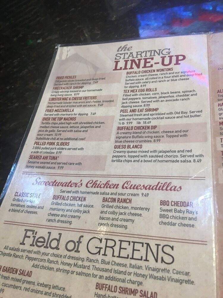 Sweetwater Sports Bar & Grill - Lake Wylie, SC menu_pic