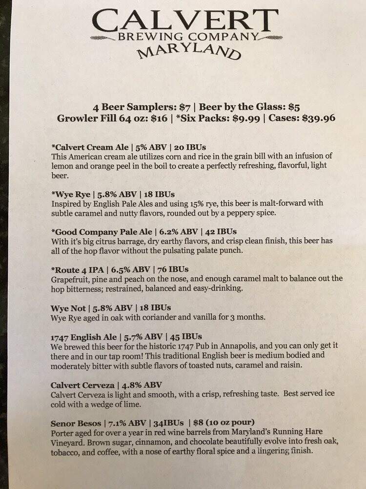 Running Hare Vineyard - Prince Frederick, MD menu_pic