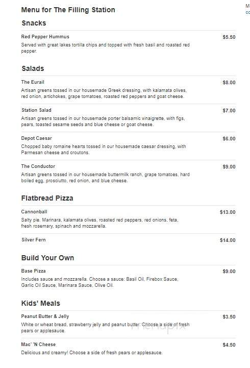 The Filling Station - Eugene, OR menu_pic
