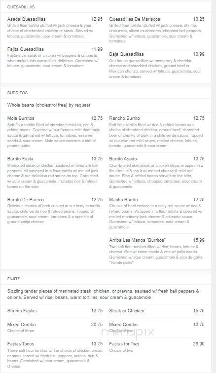 Rancho Viejo - Granby, CT menu_pic