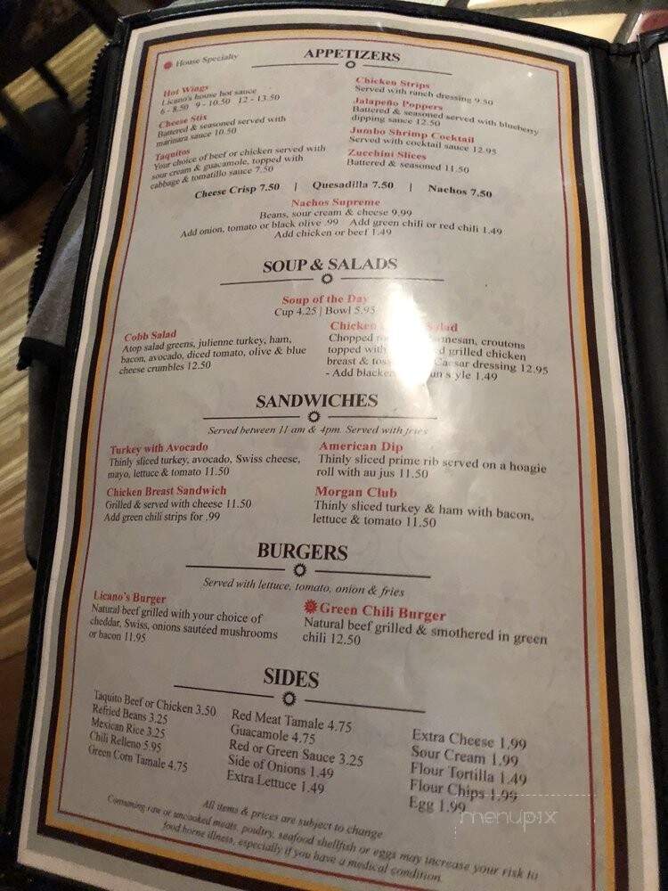 Licano's Mexican Food Steak - Show Low, AZ menu_pic