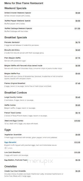 Blue Flame Restaurant - Clairton, PA menu_pic