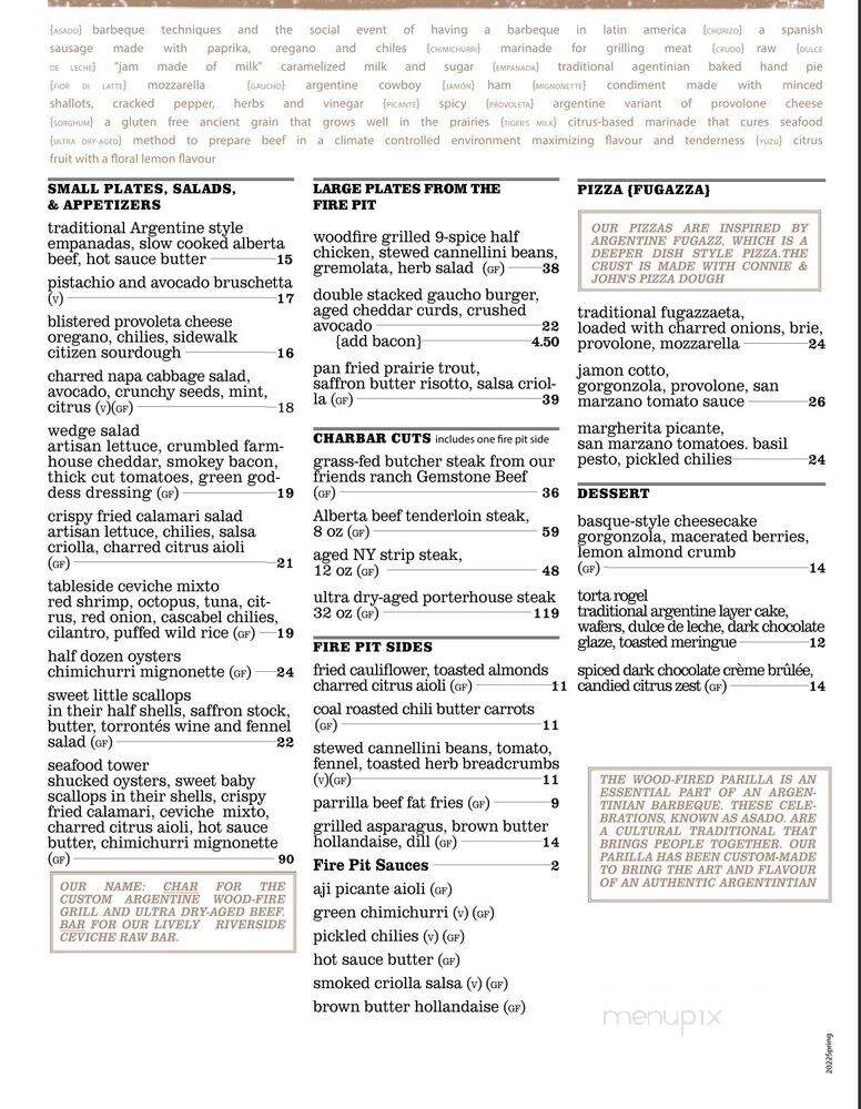 Charbar - Calgary, AB menu_pic