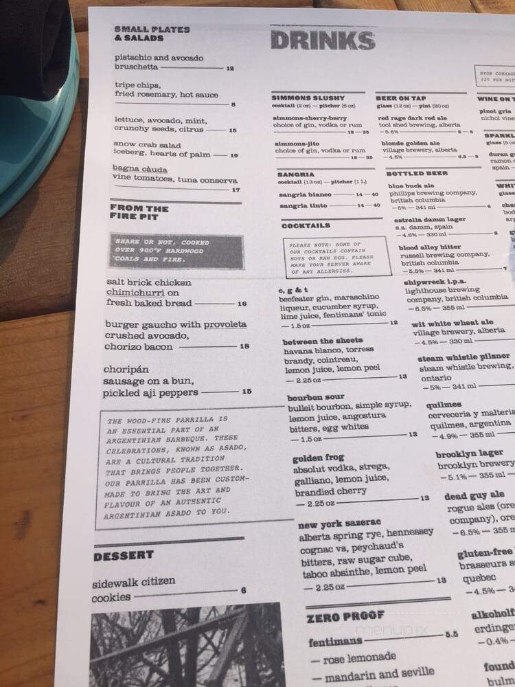 Charbar - Calgary, AB menu_pic