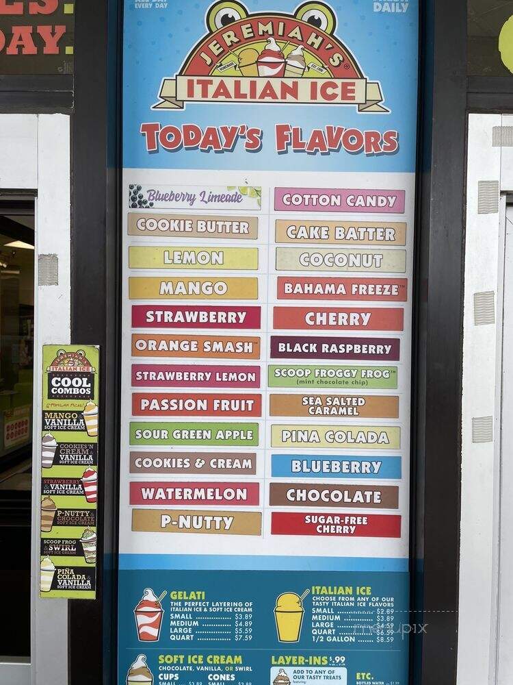 Jeremiah's Italian Ice - Bradenton, FL menu_pic